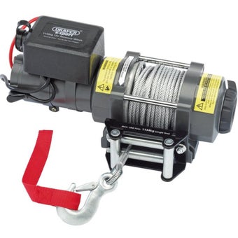 Draper Expert 12V Electric Vehicle Recovery Winch with 1134kg Pulling Capacity and Remote Control