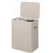Beige Dual Section Laundry Hamper 100L – Large Capacity Laundry Sorter with Removable Bags