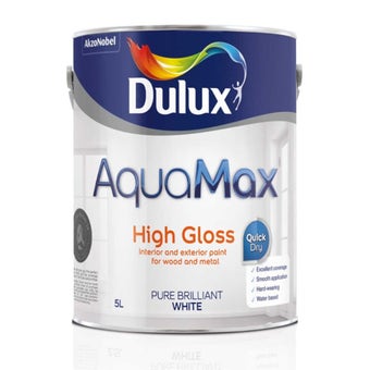 Dulux Aquamax High Gloss Pure Brilliant White 5L