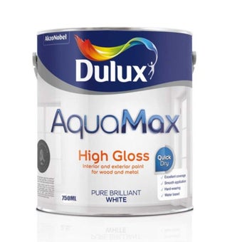 Dulux Aquamax High Gloss Pure Brilliant White 750ml