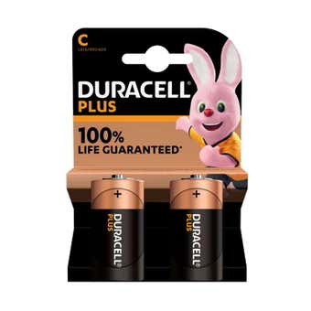 Duracell Plus 100% Battery Size C Card 2 (Replaces Ultra)