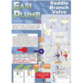 Easi Plumb 1/2" Compresion x 1/2" Saddle Branch Valve