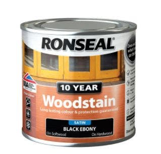 Ronseal Satin 10 Year Woodstain - Black Ebony 250ml