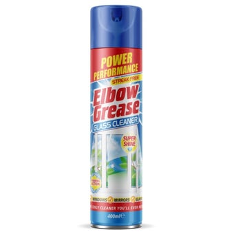 Elbow Grease Glass Cleaner 400ml | Foaming Action, Super Shine Finish