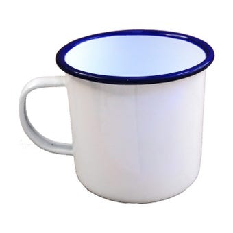 Falcon Enamel White / Blue Mug - 9cm