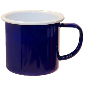 Enamel Mug Blue with White Rim 8cm