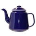 Blue Enamel Teapot with White Rim 14cm
