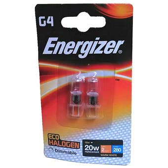 Energizer G4 16W Eco Halogen Capsule Light Bulbs - 2 Pack