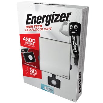 Energizer 50W LED Floodlight with PIR Sensor - 4500 Lumens | Energy-Efficient Outdoor Lighting