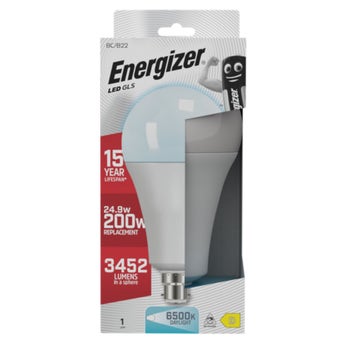 Energizer LED 24.9W (200W Equivalent) 3452 Lumens B22 Opal GLS Lamp – Daylight 6500K
