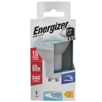 Energizer LED 3.6W (50W Equivalent) 345 Lumens GU10 Lamp – Daylight 6500K Dimmable