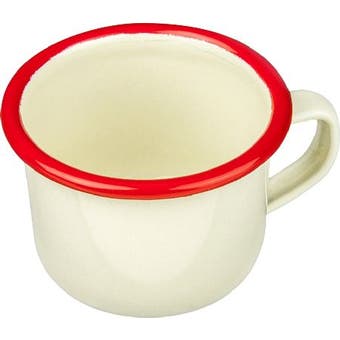 Espresso Mug Cream With Red Trim