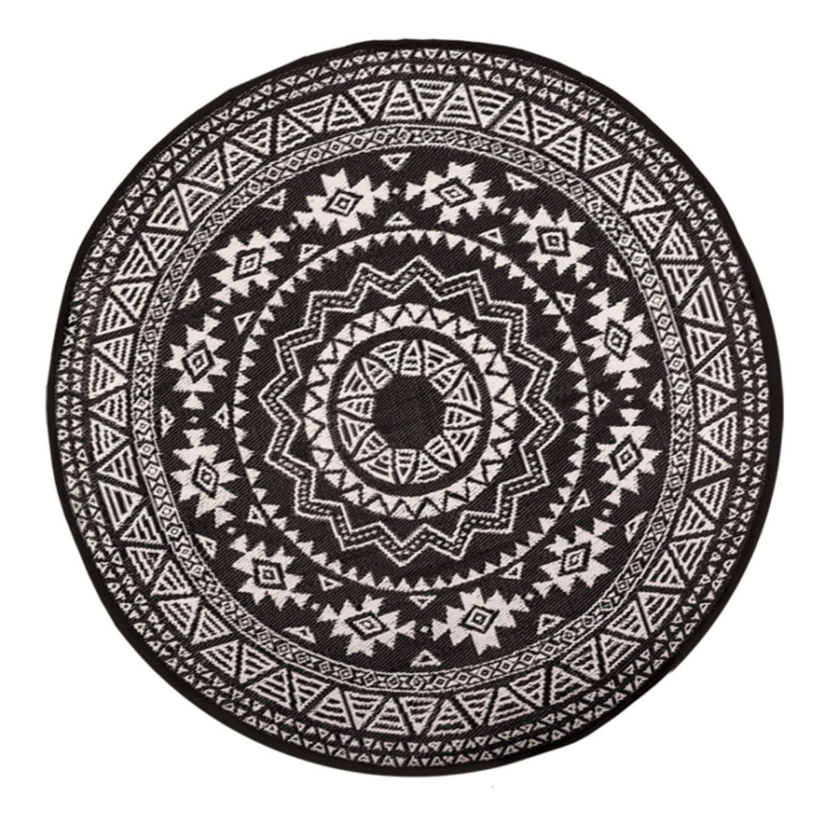 Esschert Design Outdoor Black and White Rug 180cm 