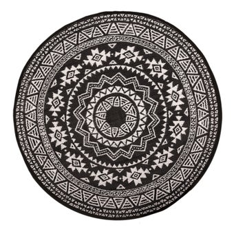 Esschert Design Outdoor Black and White Rug 180cm