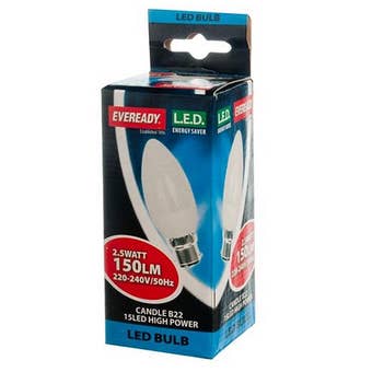 Eveready 2.5W LED Candle B22/ BC Light Bulb