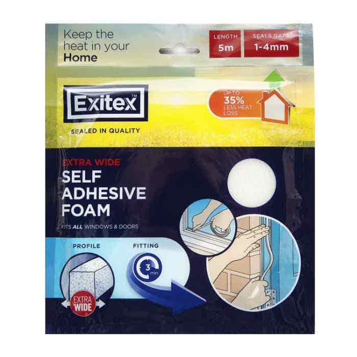 Exitex Self Adhesive Foam White 5m