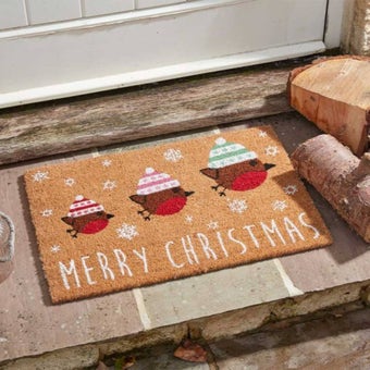 Festive Robin Decoír Mat 40x60cm – A Warm Irish Welcome for the Holidays