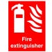 Red PVC Scripted Fire Extinguisher Sign - 200mmx300mm