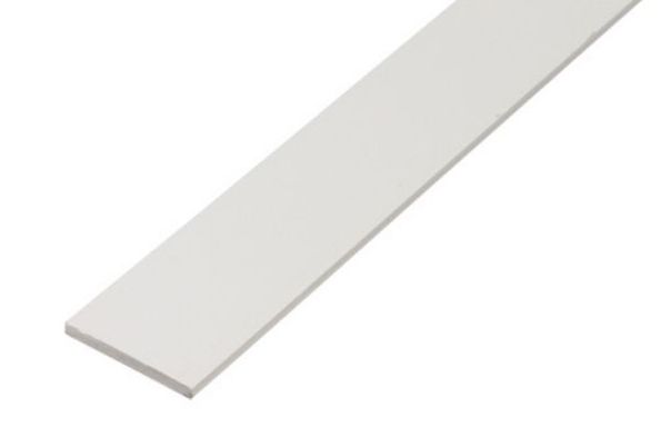 Flat Bar PVC White - 20 x 2 / 1m