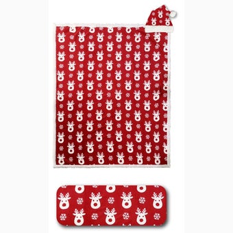 Fleece Blanket with Santa Hat – Reindeer I 130 x 160 cm