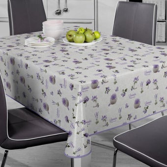 Floral Lavender Oil Cloth - Price per metre