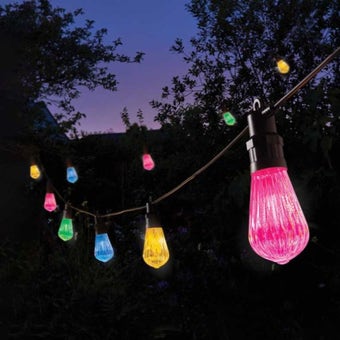 Fluted Festoon Multi Coloured Low Voltage String Lights Set of 10 for Outdoor and Indoor Decorative Lighting