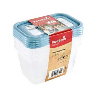 Food Storage Containers with Rewritable Lids – Freezer and Dishwasher Safe I 4 Pack 0.75L