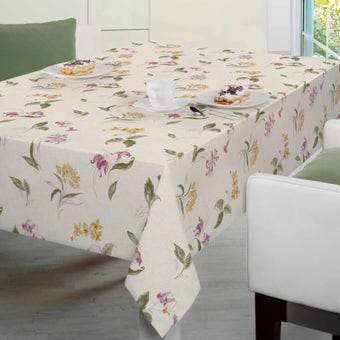 Freesias Wipeable Oilcloth Durable and Easy Clean Tablecloth Material I Sold Per Metre