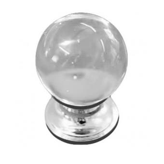 30mm Clear Glass Ball Knobs (Pack of 2)