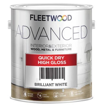 Fleetwood Advanced Quick Drying High Gloss Paint 5L – Brilliant White Interior & Exterior Trim Paint