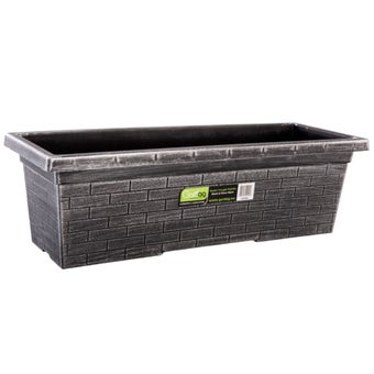 Gardag Rustic Trough Planter Black & Silver 60cm