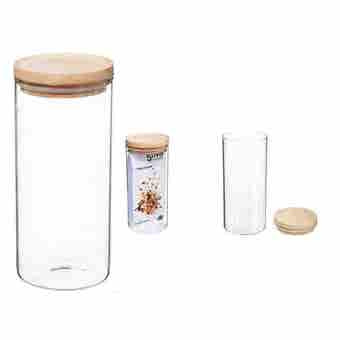 Glass Jar With Wood Lid - 1.3L