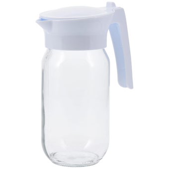 Glass Pitcher with White Flip Lid 1L