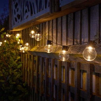 GloBulb Solar String Lights Set of 20 | Warm White Outdoor Party & Garden Lighting