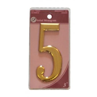 Gold Effect Numeral 5 - 75mm