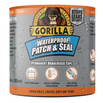 Gorilla Waterproof Patch and Seal Tape Clear l Stop Leaks Instantly - 2.4m