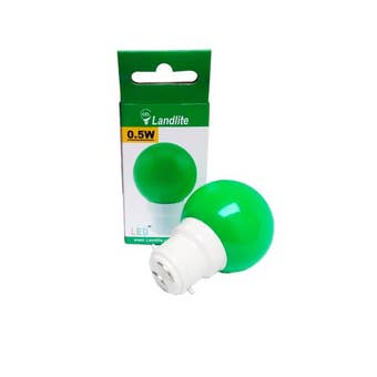 Landlite 0.5w Green LED Plastic Globe B22 Party Lightbulb