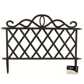 Green Blade Black Plastic Garden Border Fence