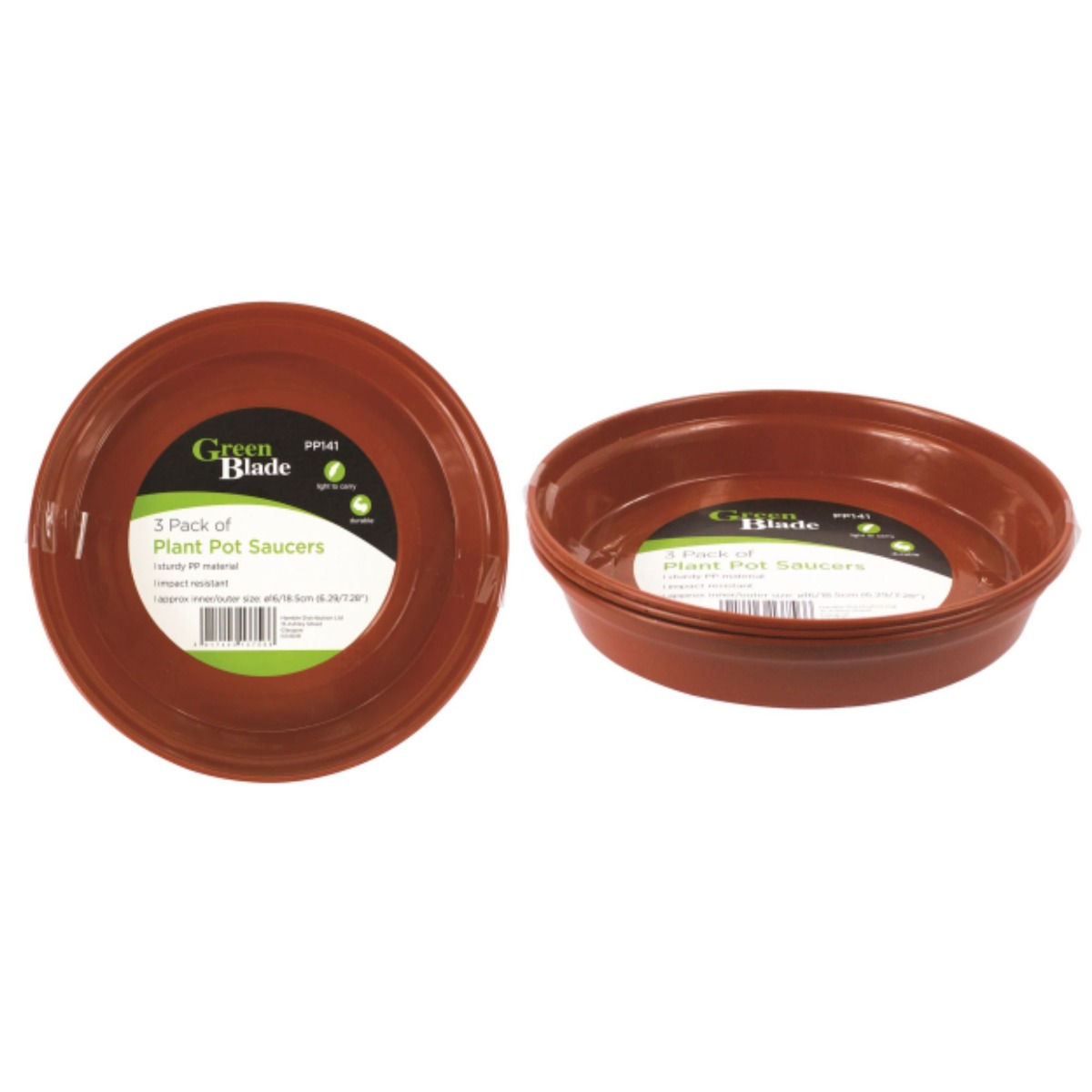 Green Blade Plant Pot Saucers 16cm - Pack of 3