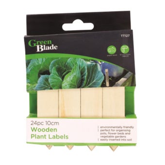 Green Blade Wooden Plant Labels 10cm