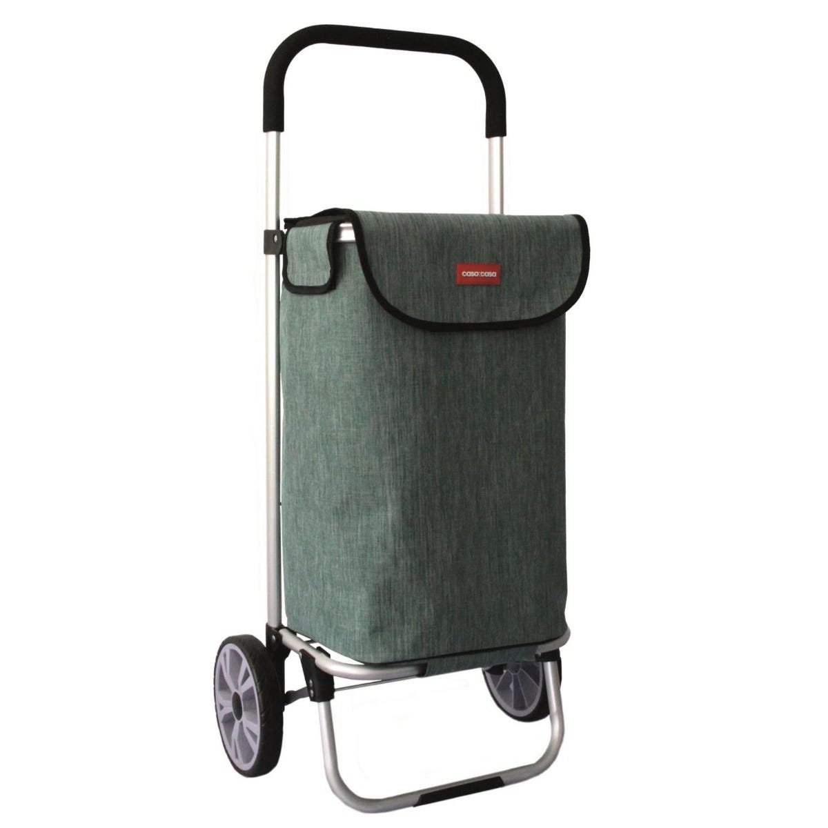 Green Naples Aluminium 2 Wheel Shopping Trolley - 45L 