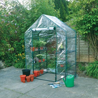 GreenBlade Walk-In Greenhouse – Compact & Durable for Year-Round Gardening