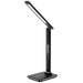 Groove Ares LED Desk Lamp with 10W Wireless Charging Pad, Digital Clock, Touch Control and 3 Lighting Modes – Foldable Black Desk Light with Dimmer Function for Home or Office