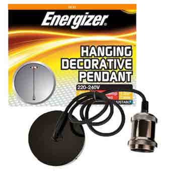 Energizer 1.2m Hanging Decorative Gunmetal Light Pendant