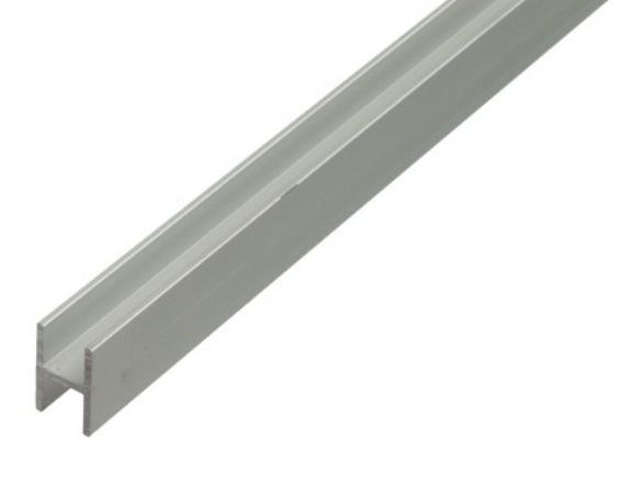 H Profile Anodised Aluminium Silver - 9.1 x 12 x 6.5 x 1.3 / 1