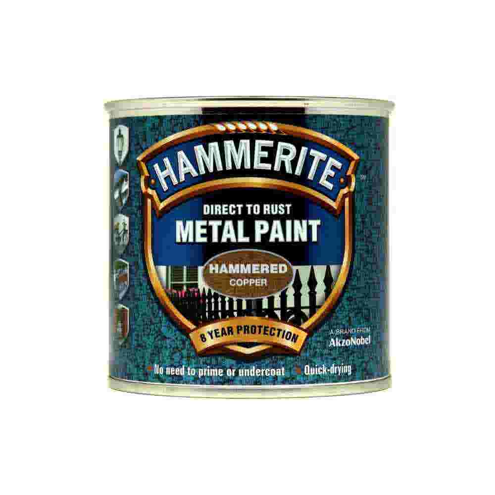 Hammerite Direct To Rust Metal Paint - Hammered Copper 250ml