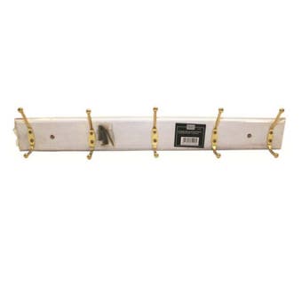 5 Hook Hat & Coat Rack - White