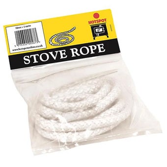 Hotspot Stove Rope 10mm x 2m | Glass Fibre Woven Fire Rope for Stoves and Boilers