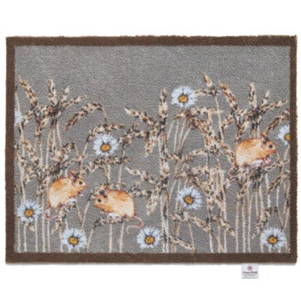 Hug Rug Field Mice Eco-Friendly Indoor Doormat 65cm x 85cm – Washable Non-Slip Recycled Mat for Dirt and Moisture Control