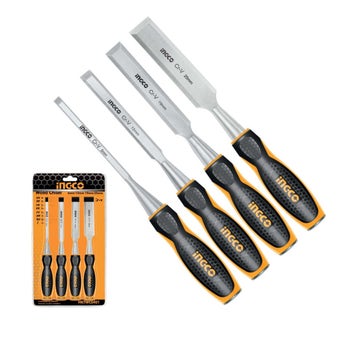 INGCO 4pcs Wood Chisel Set 6mm, 12mm, 19mm, 25mm | CR-V Steel Blades